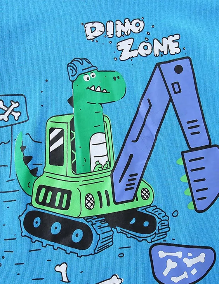 Excavator Dinosaur Printed T-Shirt - Image 2