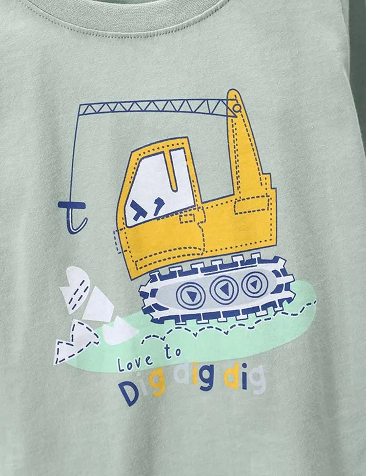 Excavator Printed Long-Sleeved T-shirt - Image 3