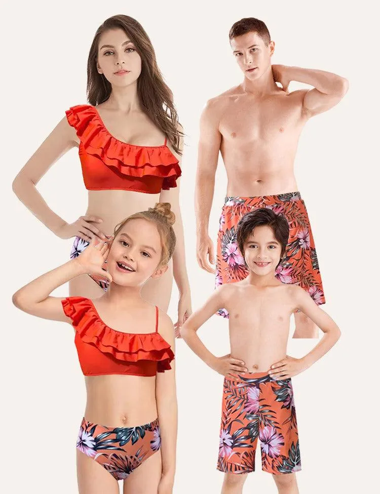 Family Matching Leaf Swimsuit