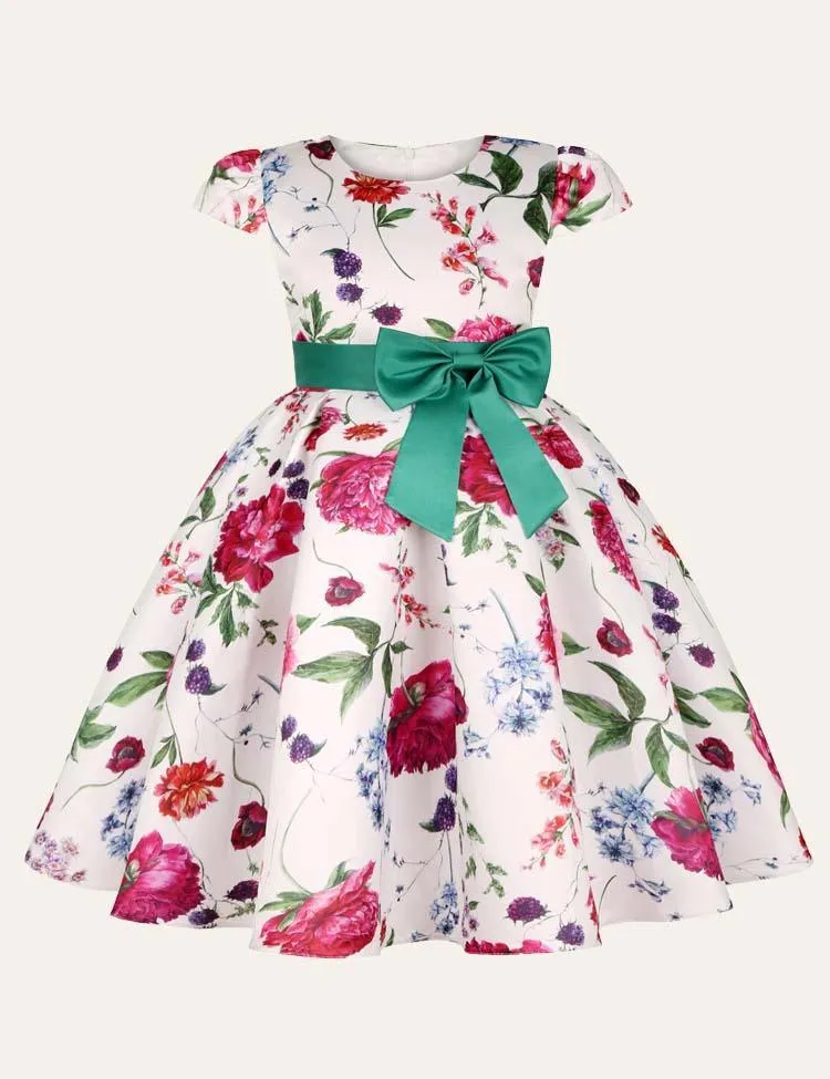Floral Bow Party Dress - Image 6