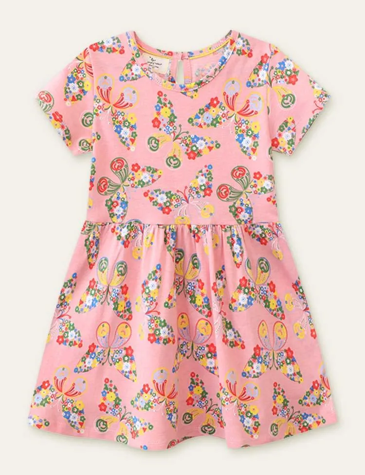 Floral Butterfly Printed Dress