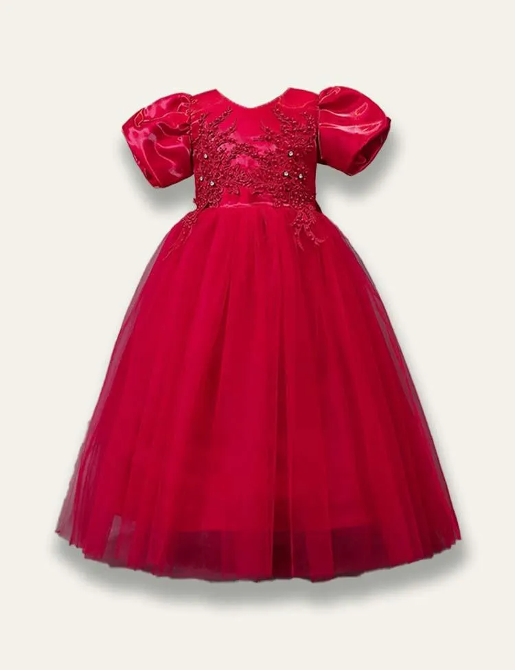 Floral Elegant Princess Party Tulle Dress - Image 4