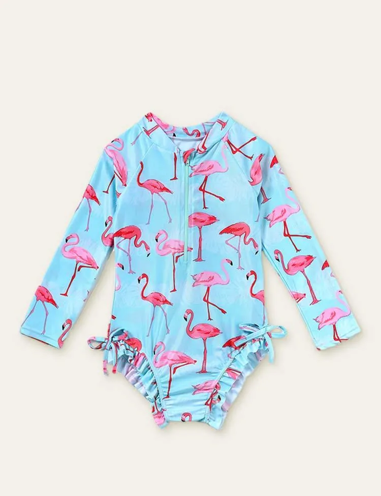 Floral Flamingo Printed Swimsuit - Image 4