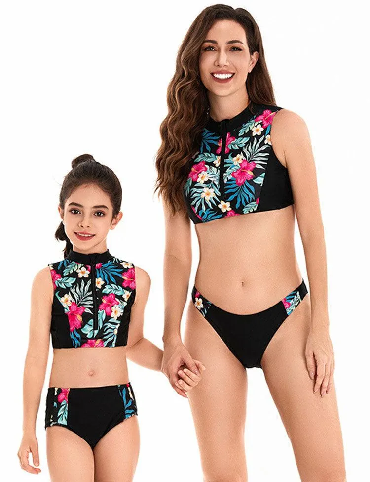 Floral Print Family Matching Swim Suit