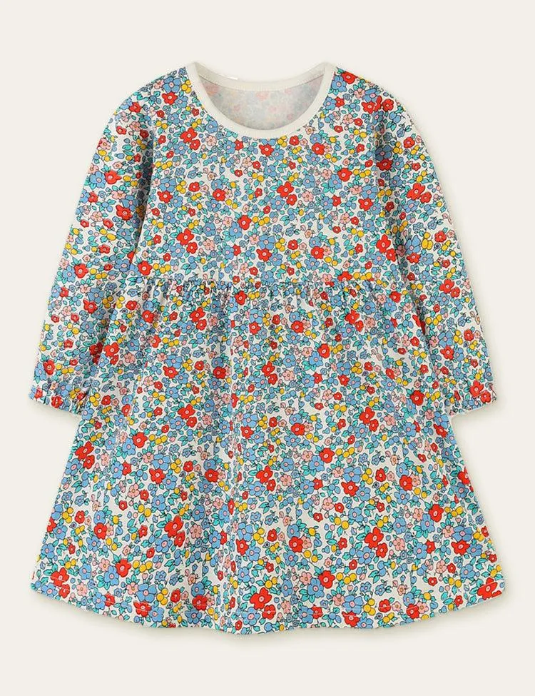 Floral Printed Long Sleeve Dress