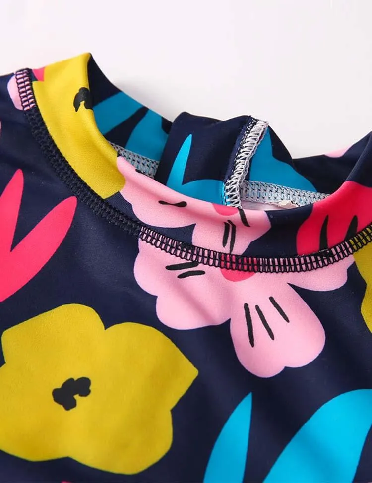 Floral Printed Long Sleeve Swimsuit - Image 3