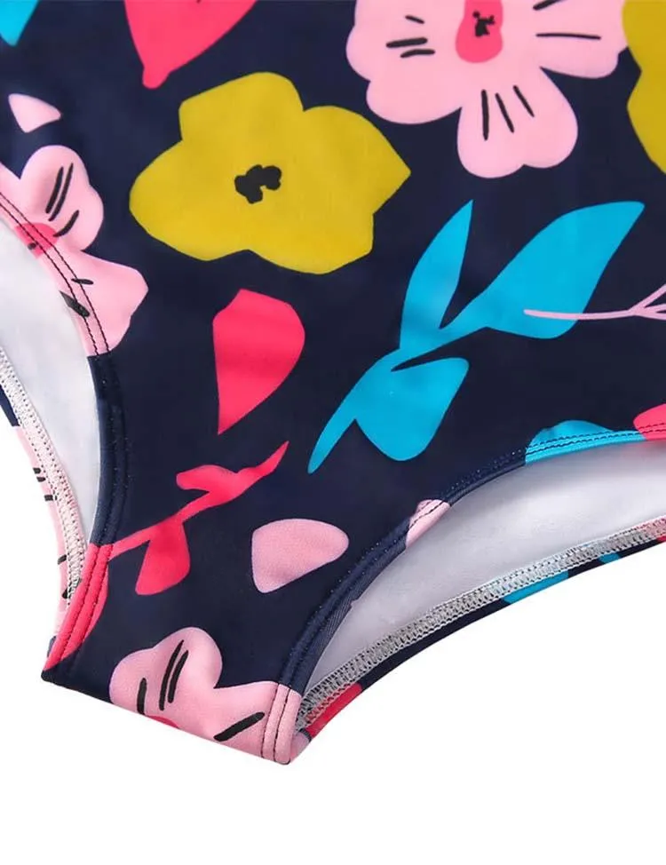 Floral Printed Long Sleeve Swimsuit - Image 5