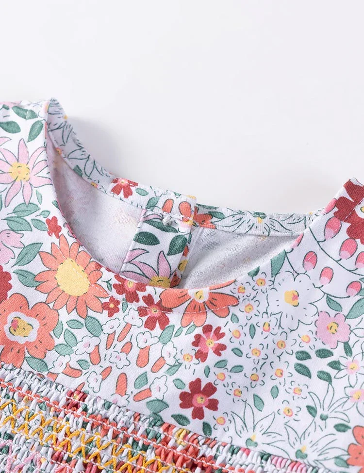 Floral Printed Long Sleeves Cotton Dress - Image 4