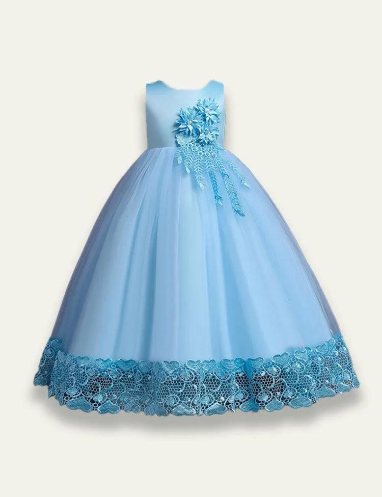 Flower Flat Tail Long Tail Party Dress - Image 7