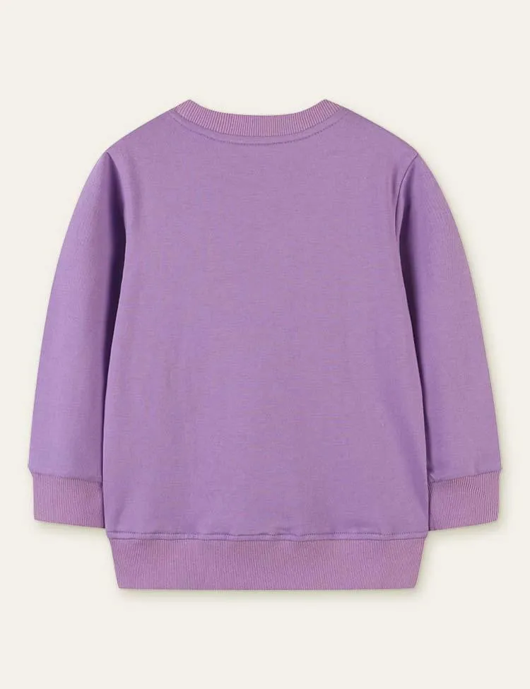 Flower Leopard Sequins Sweatshirt - Image 3