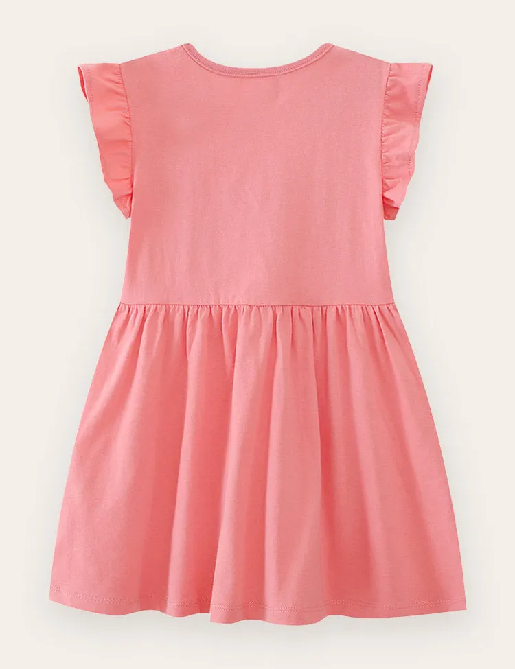 Flower Mouse Embroidered Cotton Dress - Image 2