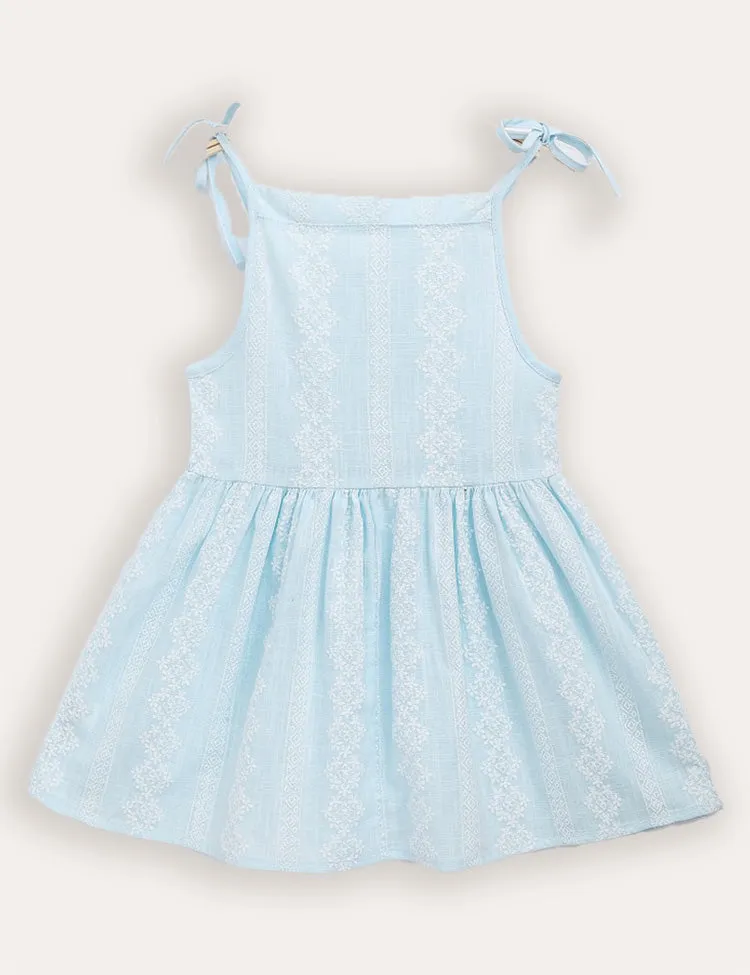 Flower Print Striped Suspender Dress - Image 3
