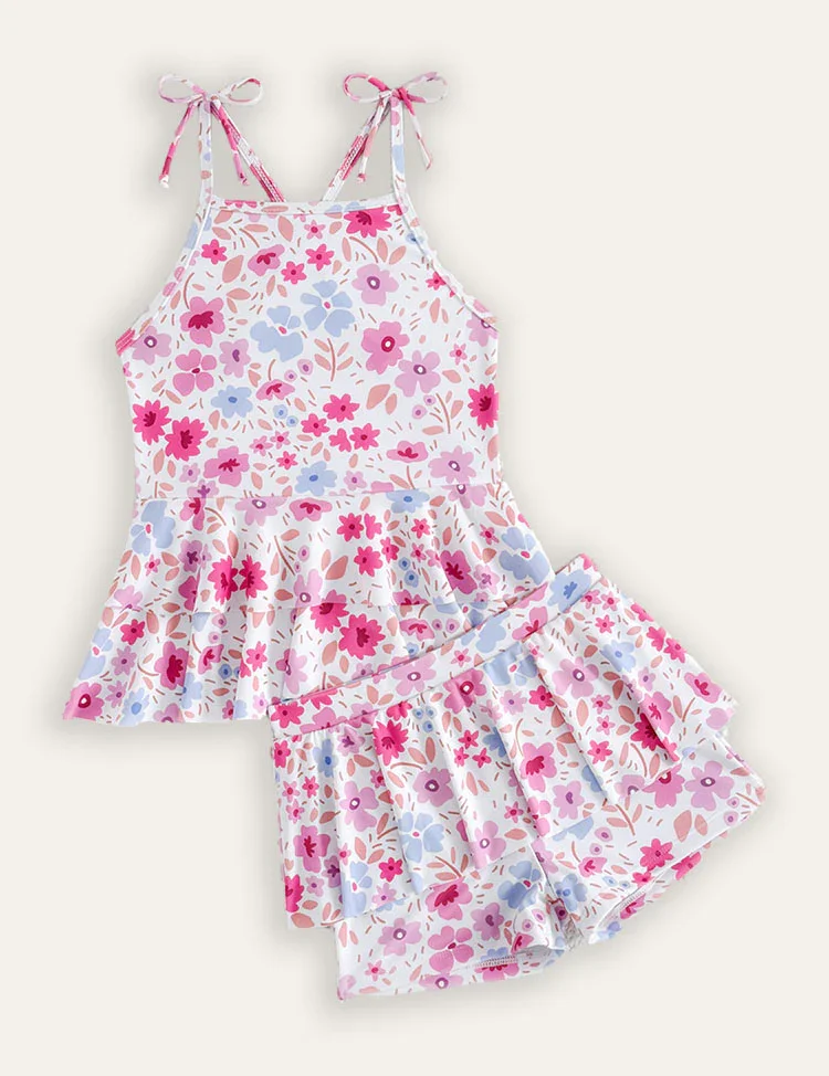 Flower Print Swimsuit Set - Image 2