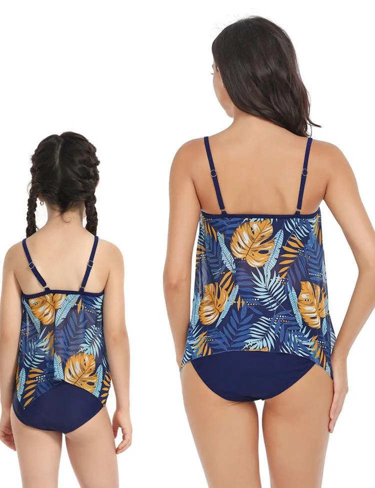 Flower Printed Tulle Family Matching Swim Suit - Image 4