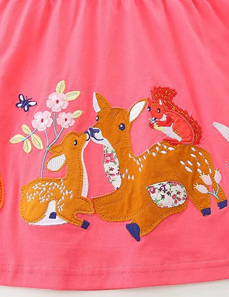 Forest Animal Appliqué Dress - Image 2