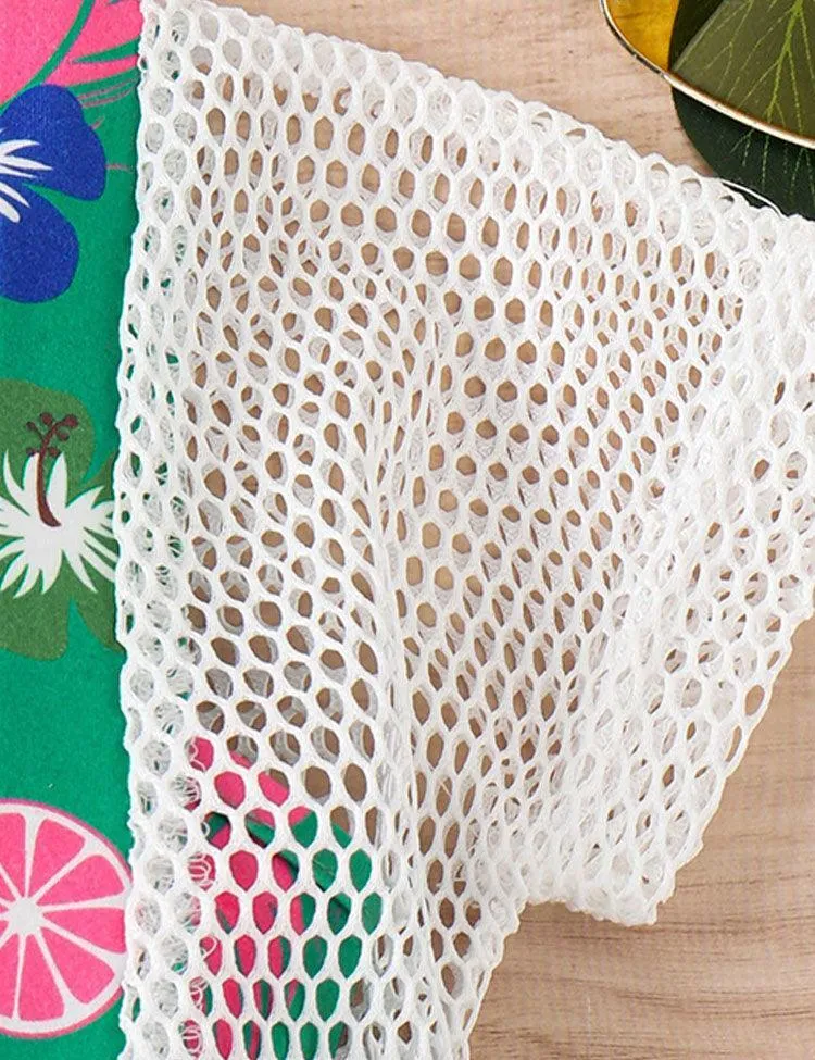 Fragmented Flower Hanging Neck Mesh Sunscreen Coat Swimwear - Image 2