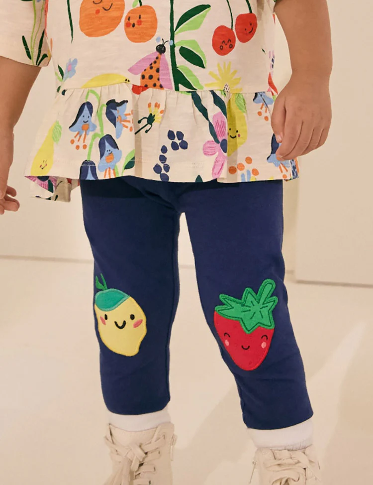 Fruit Applique Cotton Leggings - Image 2