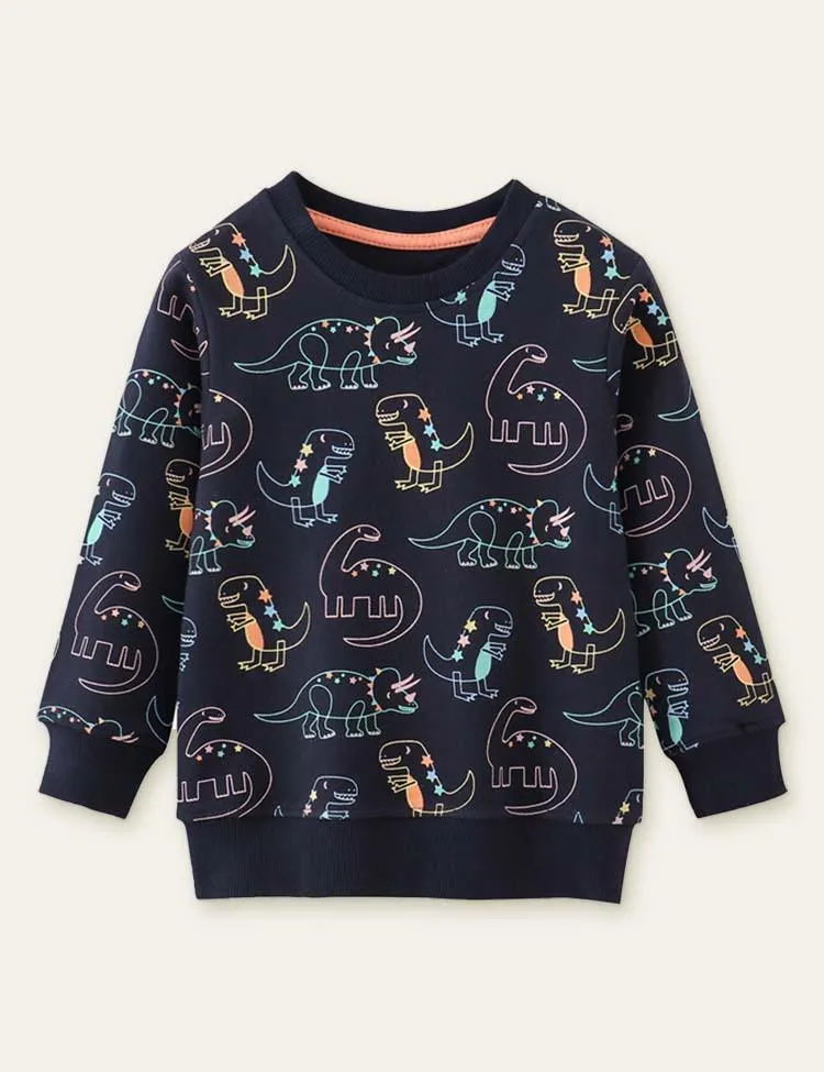 Funny Dinosaur Full Printed Sweatshirt
