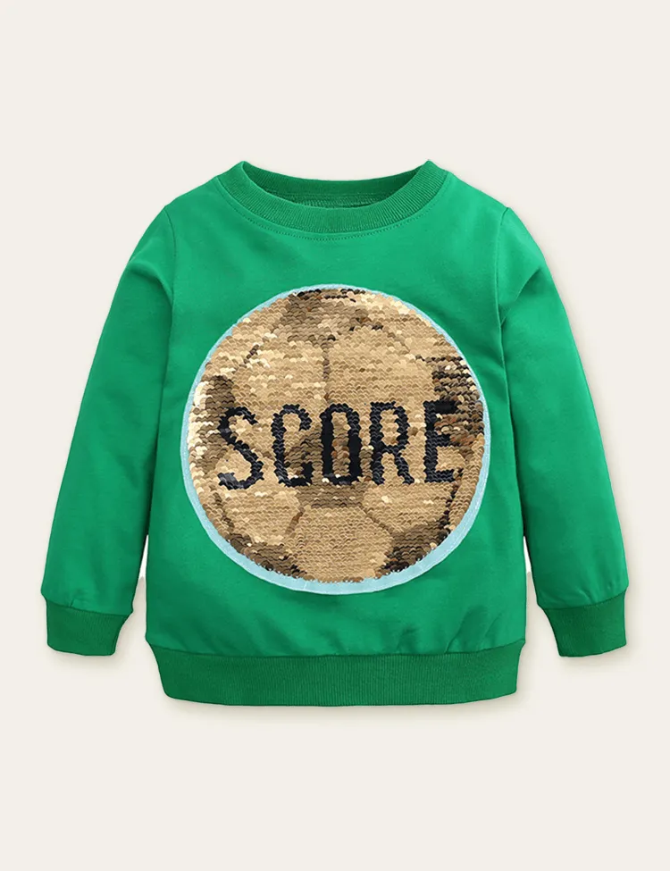 Funny Sequined Football Variable Pattern Sweatshirt - Image 5