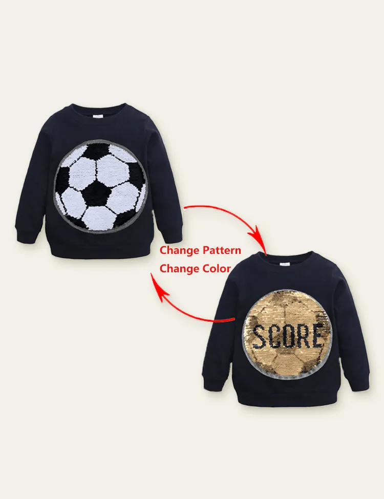 Funny Sequined Football Variable Pattern Sweatshirt - Image 6
