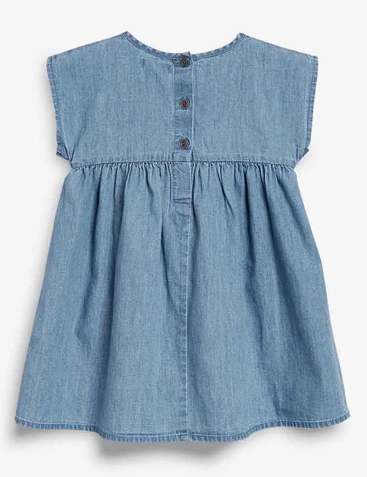 Embroidered Denim Princess Dress - Image 3