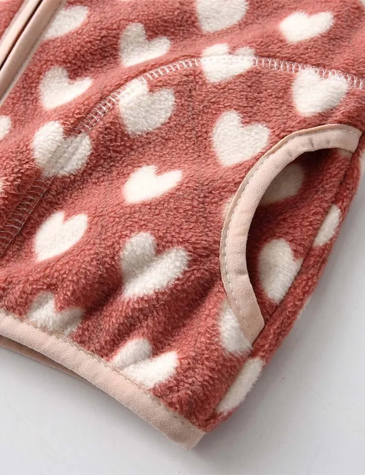 Heart Printing Polar Fleece Jacket - Image 3