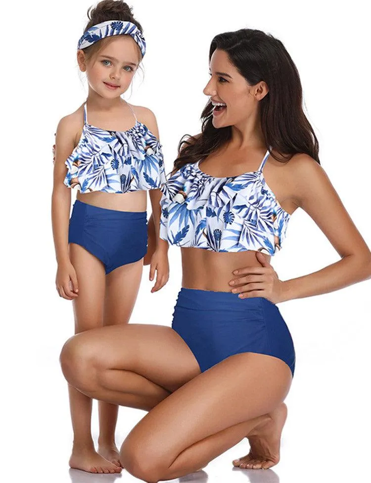 High Waist Ruffled Family Matching Swim Suit - Image 6