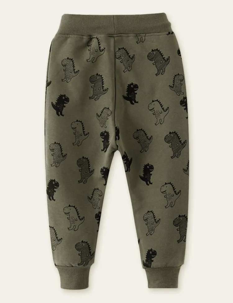 Illustration Dinosaur Printed Sweatpants - Image 2