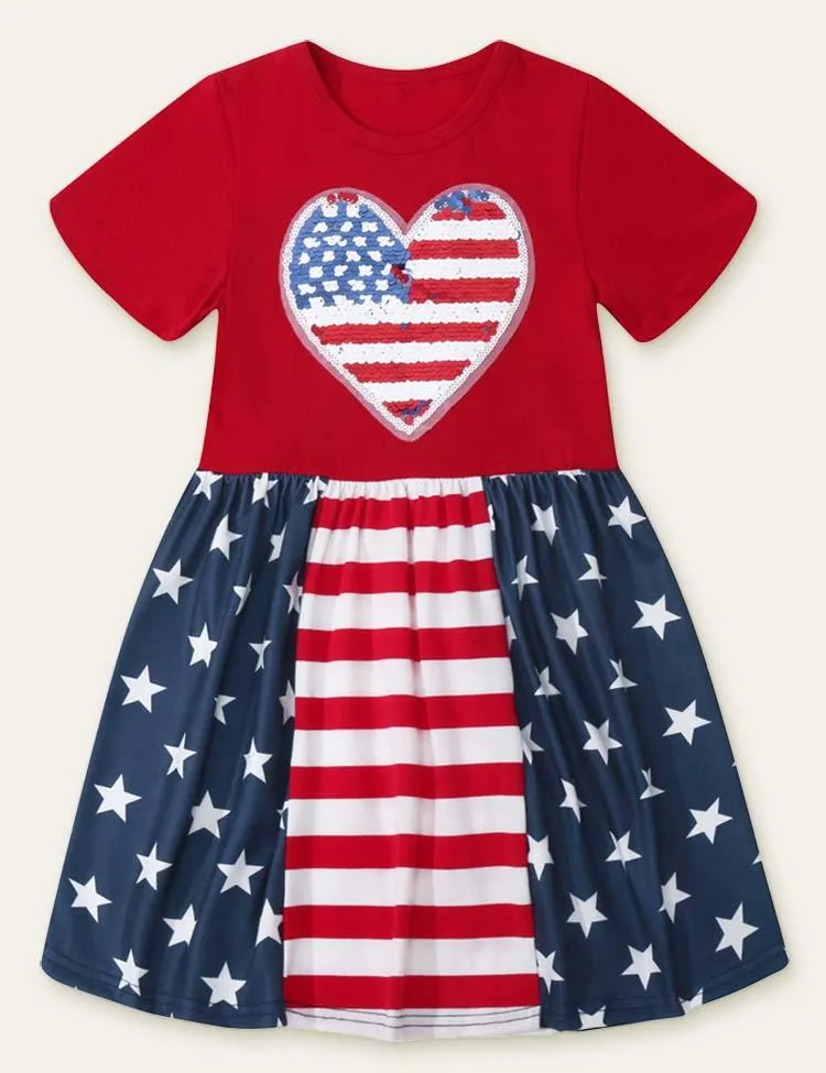 Independence Day Love Striped Dress - Image 4