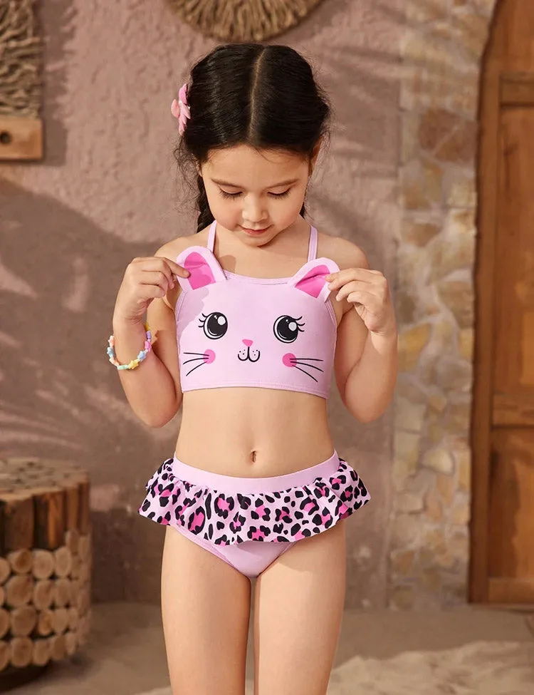 Leopard Print Ruffled Bikini Set - Image 2
