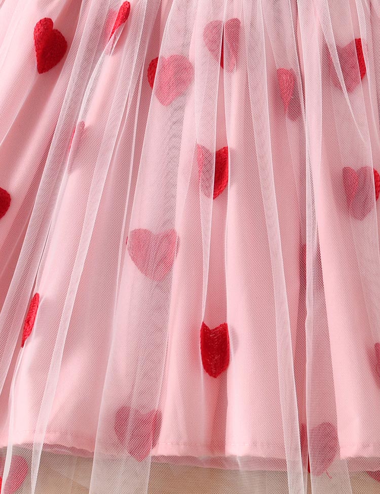 Love Embroidery Tulle Long Sleeve Princess Dress - Image 4