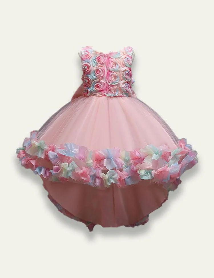 Mesh Flower Tail Party Dress - Image 2