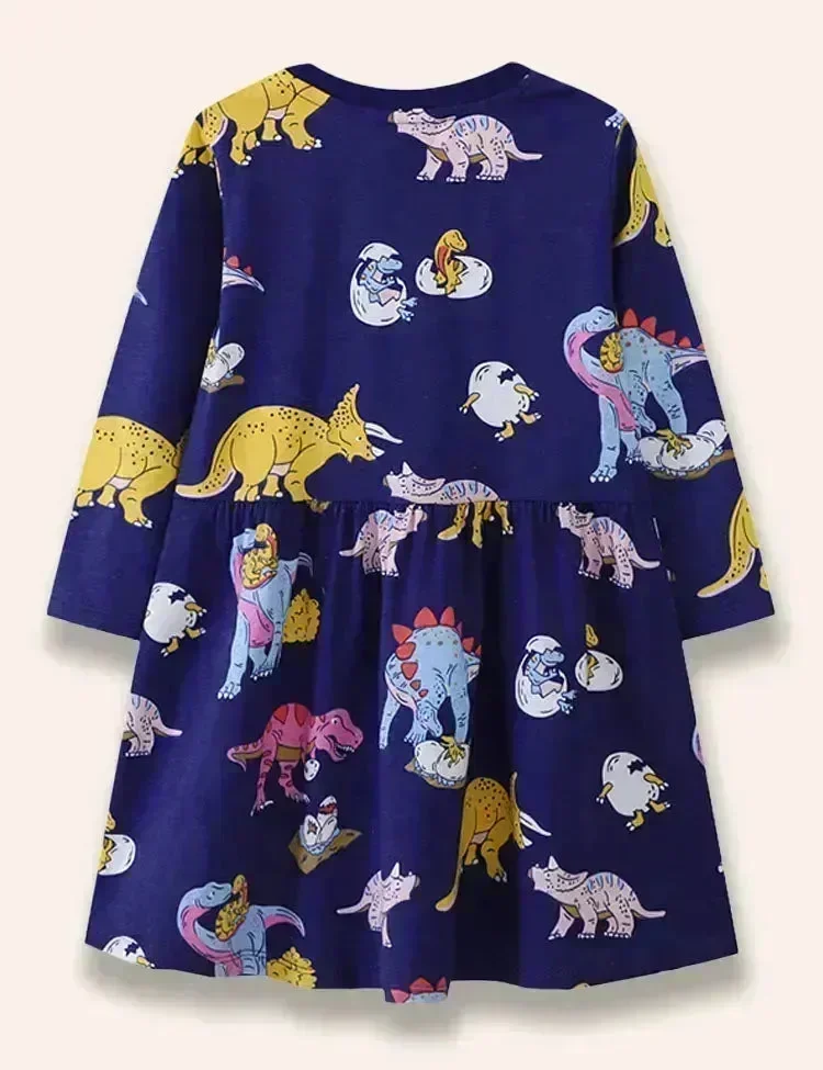 Multi Dinosaur Life Printed Dress - Image 2