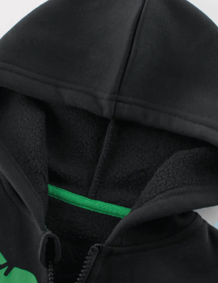 One-Armed Dinosaur Printed Zip Sweatshirt - Image 3