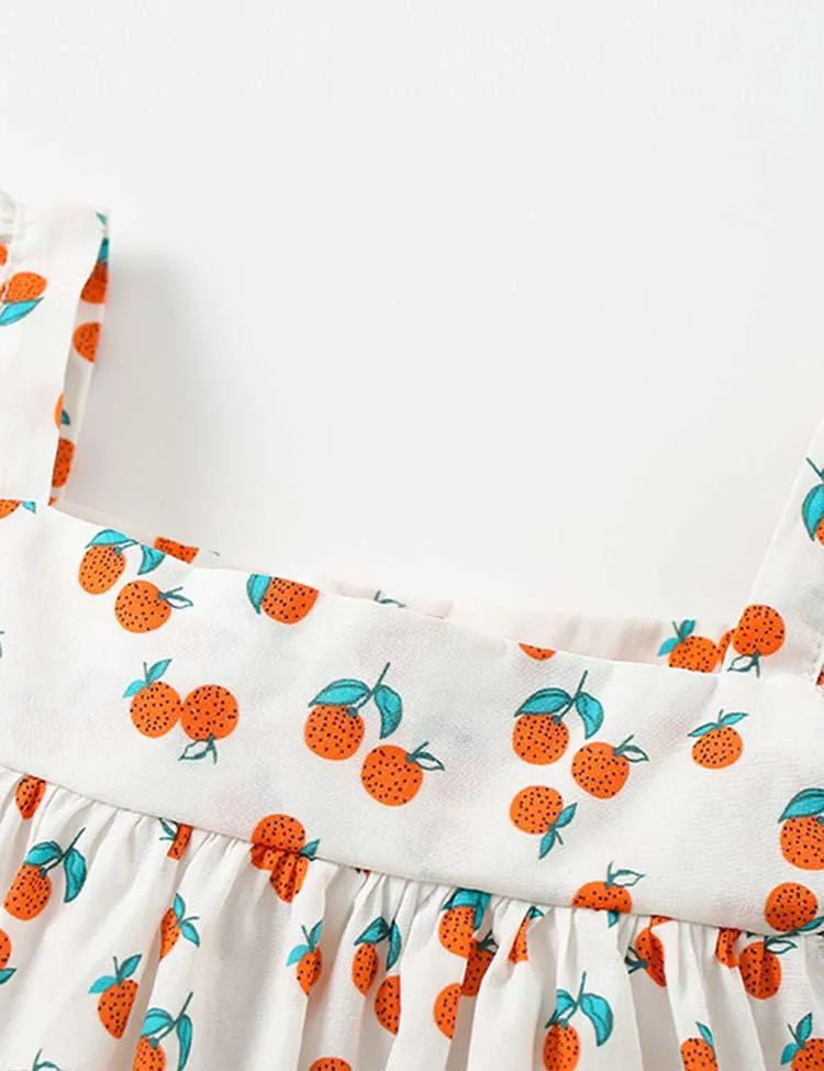 Orange Full Printed Sleeveless Dress - Image 2