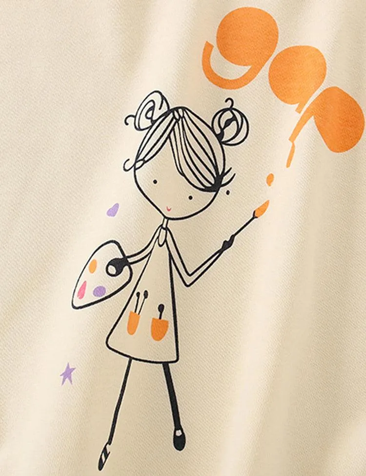 Painter Girl Printed Sweatshirt - Image 2