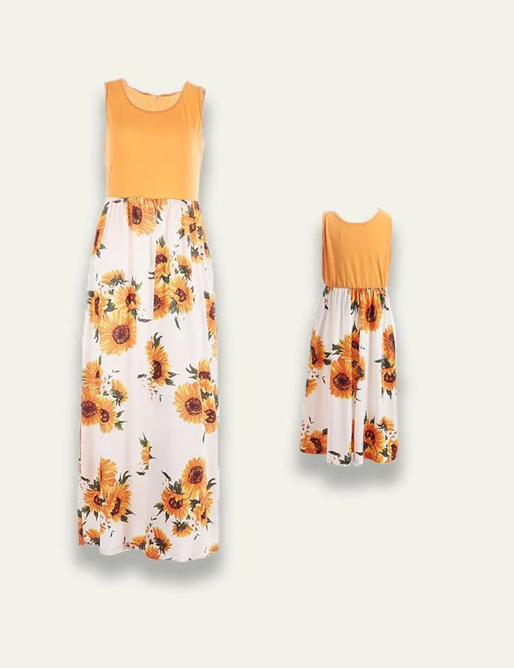 Patchwork Vest Family Matching Dress