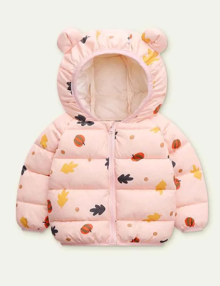 Pattern Print Cotton-Padded Jacket - Image 2