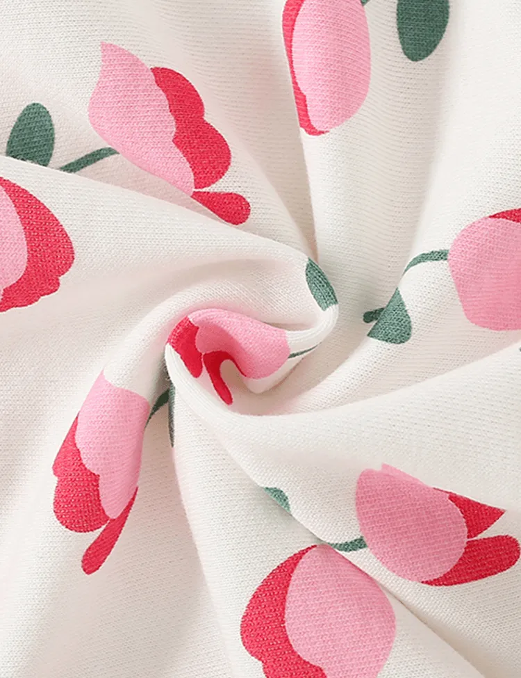 Pink Flower Printed Sweatshirt - Image 3