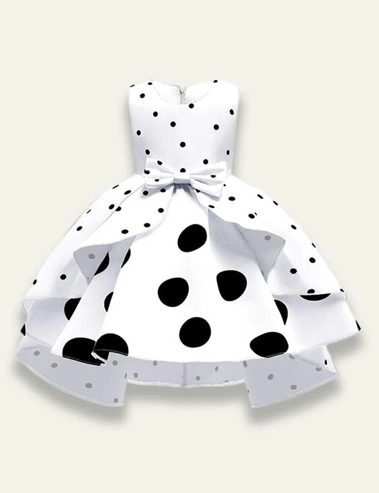 Polka Dot Printed Party Dress - Image 3