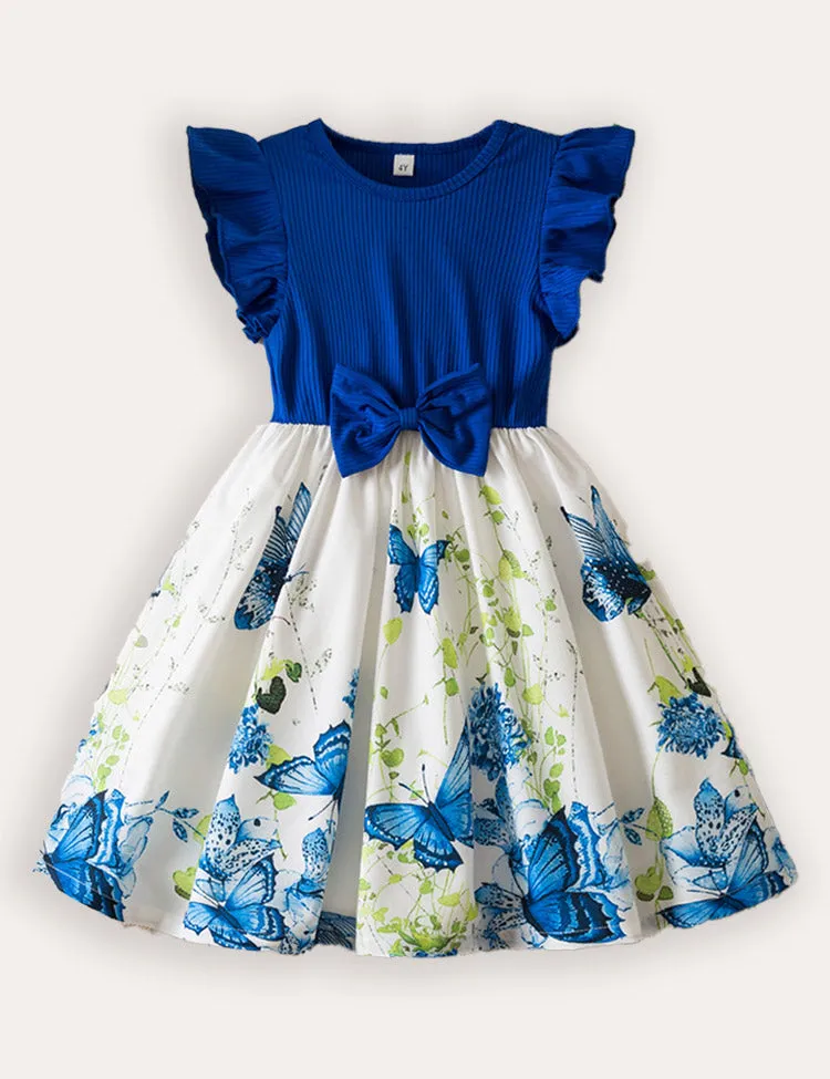 Printed Fly-Sleeved Dress - Image 11