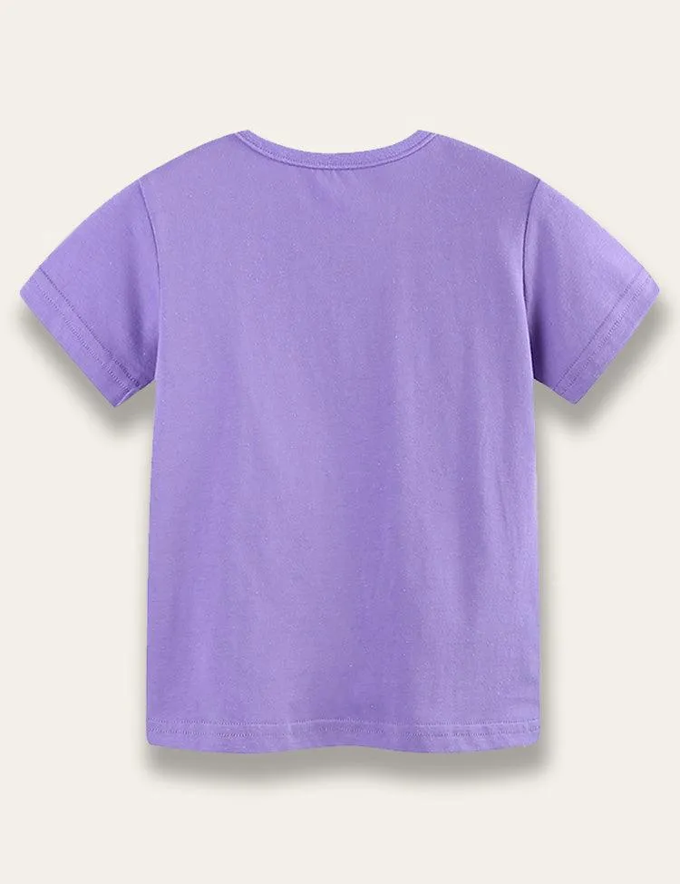 Purple Butterfly Print T-shirt - Image 3