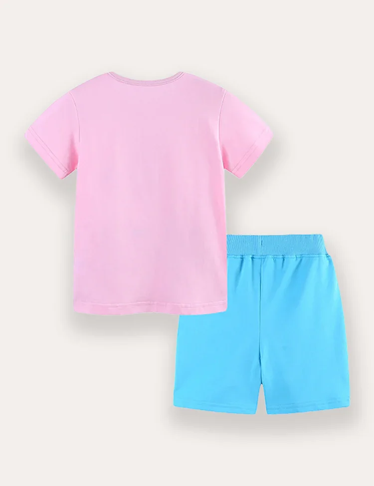 Rabbit Balloon Print T-Shirt and Shorts Set - Image 2