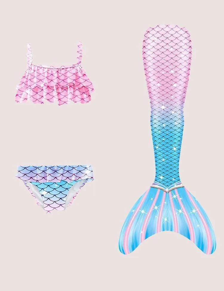 Rainbow Mermaid Tail Swimsuit Set - Image 7