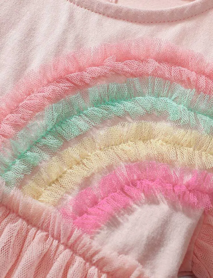 Rainbow Tulle Ruffled Dress - Image 2