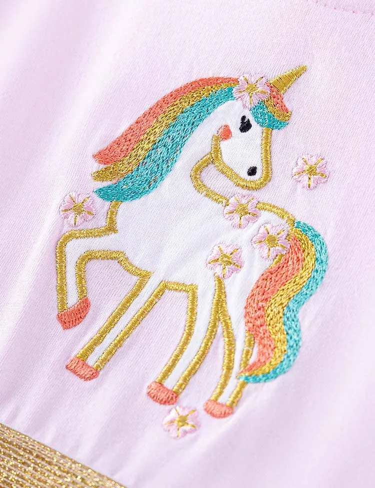 Rainbow Unicorn Appliqué Tulle Dress - Image 4