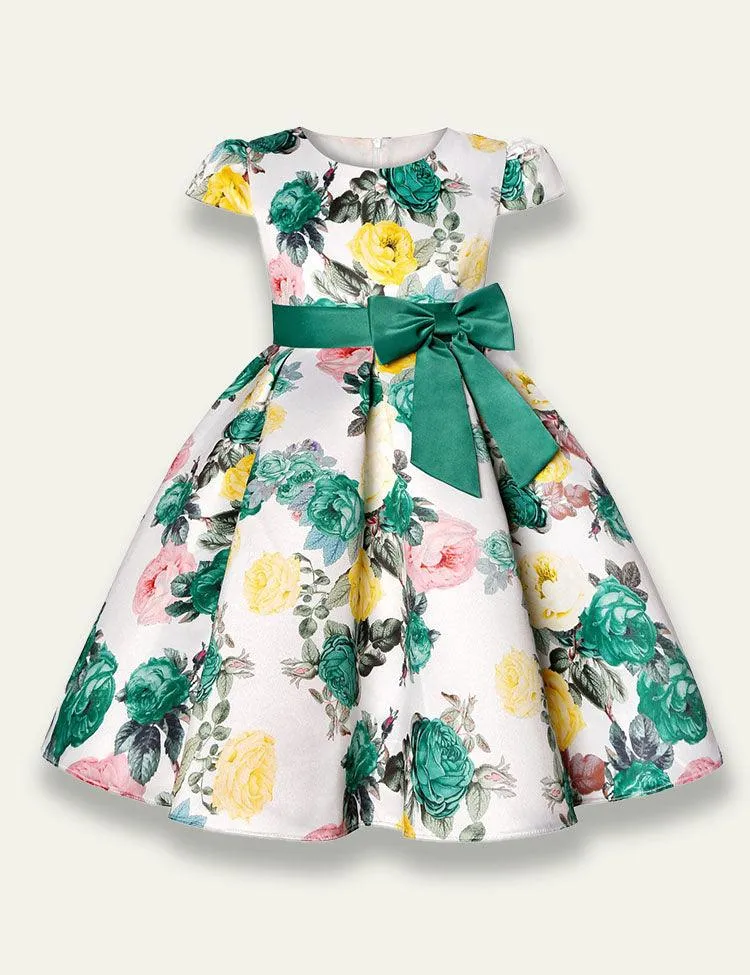 Retro Printed Party Dress - Image 2