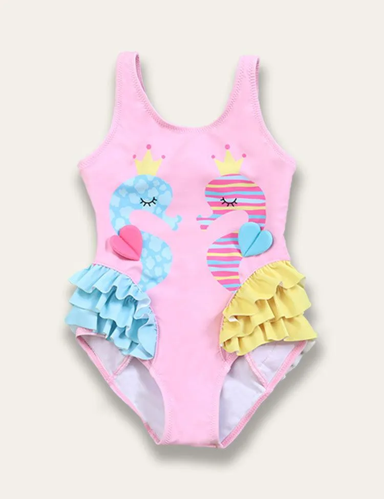 Ruffled Flamingo Print Swimsuit - Image 6