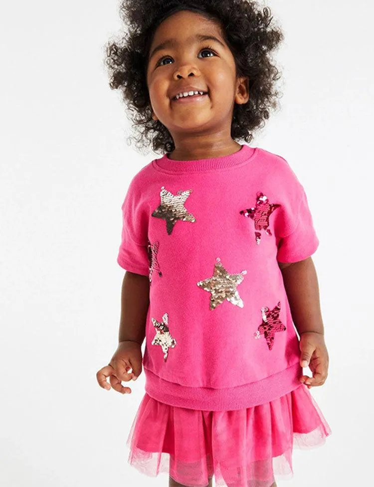 Sequin Embroidered Tulle Dress - Image 3
