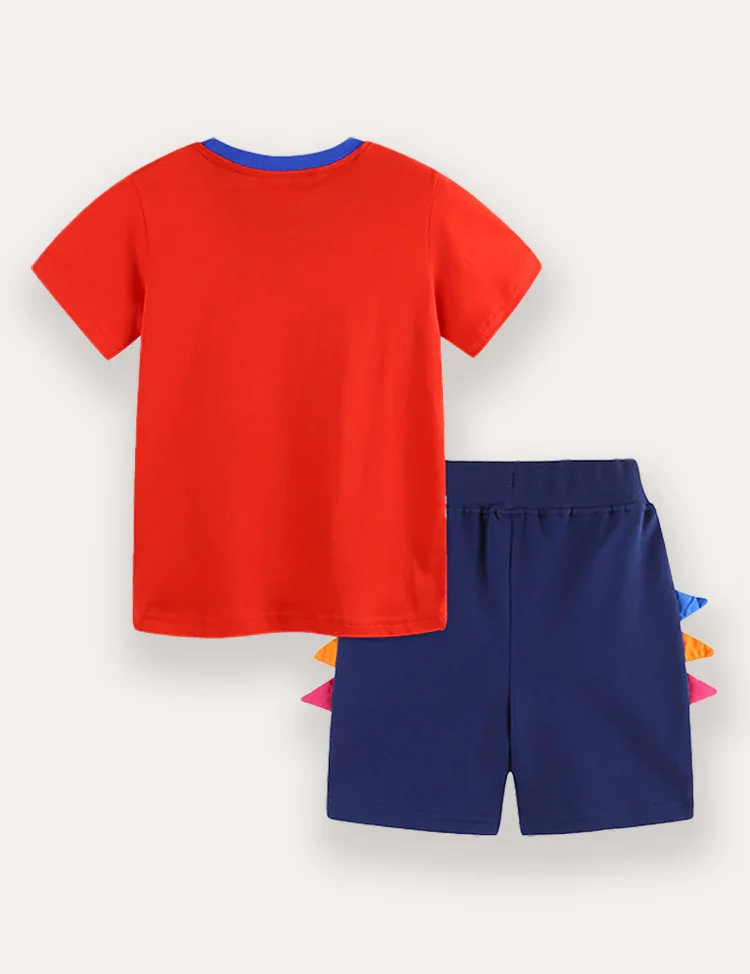 Shark Print T-shirt and Shorts Set - Image 2